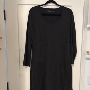 Prana Black Sheath Dress Long Sleeve Scoop Neck